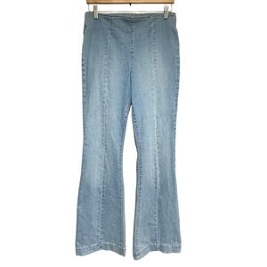 INC Flare Jeans‎ Womens 10 Y2K High Waist Pull On Light Wash Denim Retro Style
